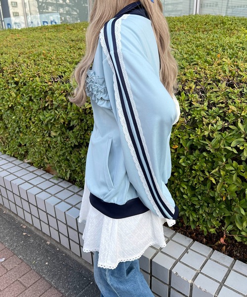 WC ジャージ フリルギャザートラックジャケット レディース : ZOZOTOWN