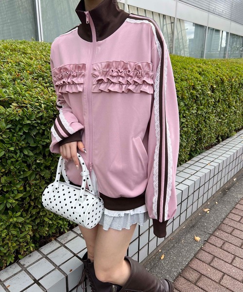 WC ジャージ フリルギャザートラックジャケット レディース : ZOZOTOWN