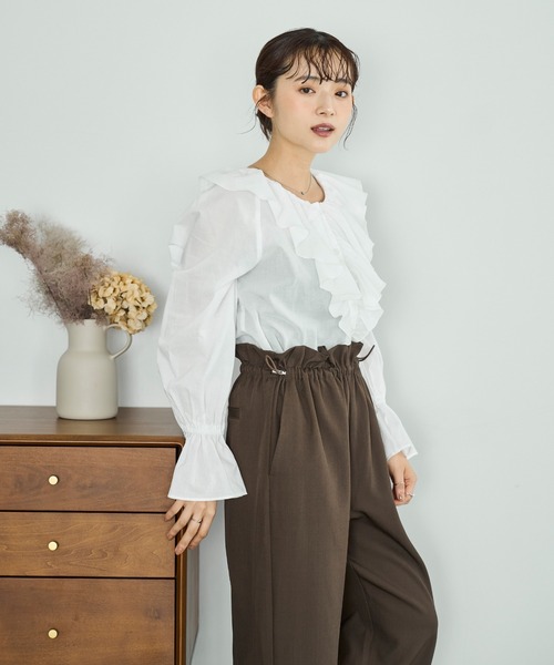 「mil」 長袖ブラウス ONE SIZE オフホワイト レディース_画像5