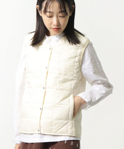 [TAION] жилет M бежевый женский 