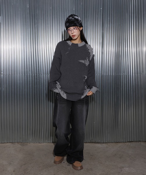 「UNE MANSION」 「FOLLOWIN」デニムパンツ SMALL ブラック レディース_画像2