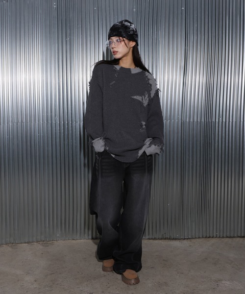 「UNE MANSION」 「FOLLOWIN」デニムパンツ SMALL ブラック レディース_画像3