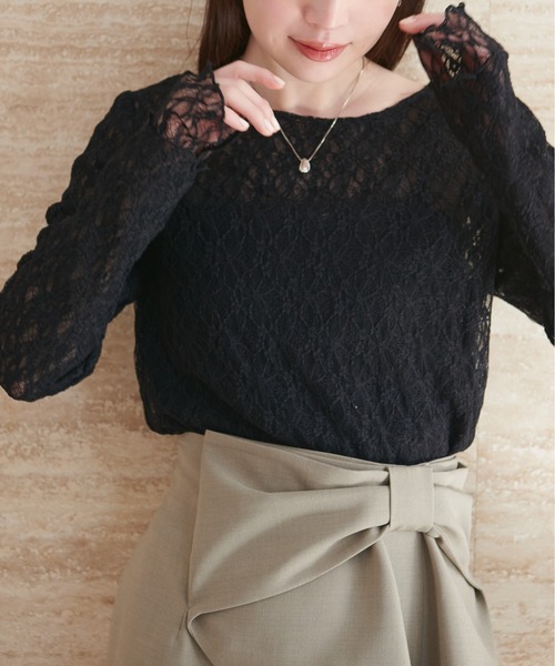 natural couture tシャツ リバーシブルレーストップス レディース