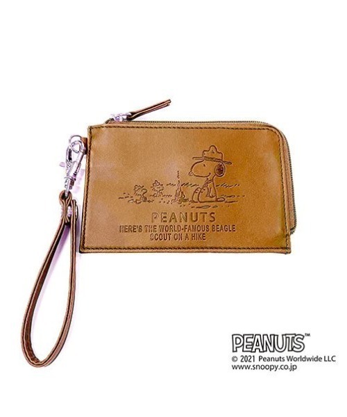 SNOOPY（スヌーピー） カードケース ビーグル・スカウト レザージップ