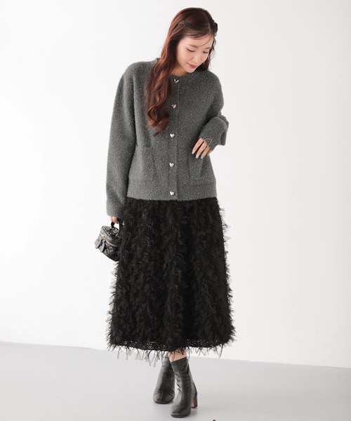 「Fit more」 ニットカーディガン FREE ブラック レディース_画像3