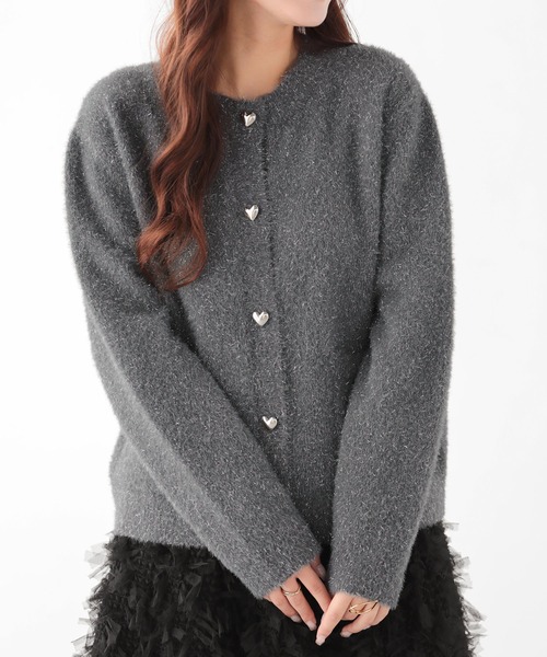 「Fit more」 ニットカーディガン FREE ブラック レディース_画像4