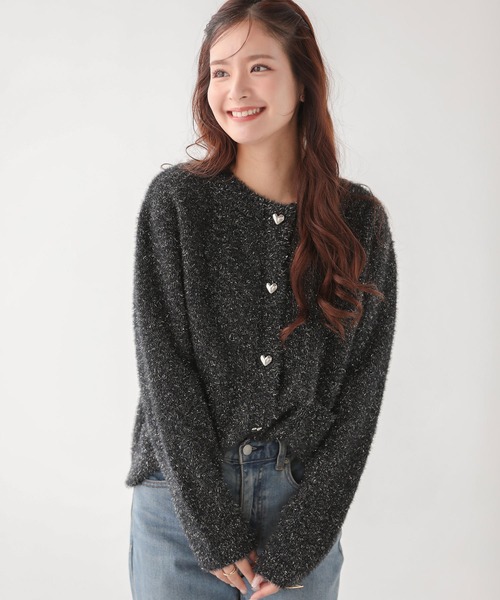 「Fit more」 ニットカーディガン FREE ブラック レディース_画像7
