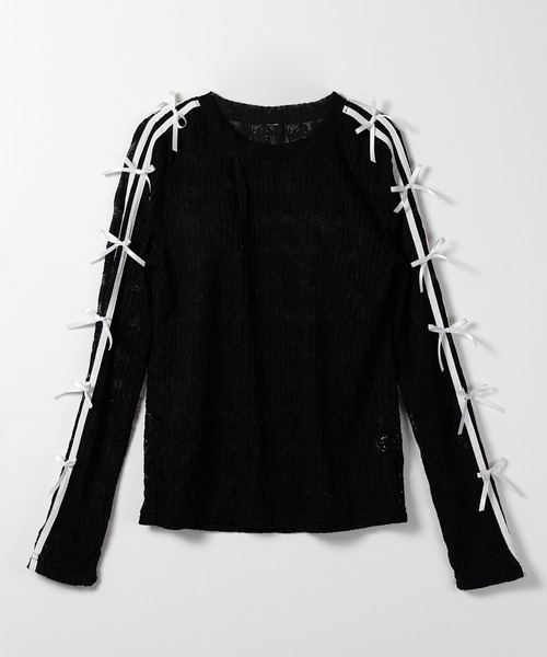 「me+em select」 長袖カットソー FREE ブラック レディース_画像2