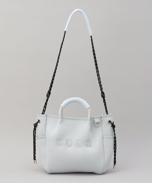 coen（コーエン） ショルダーバッグ バッグ ロゴ刺繍 メッシュパフ2way