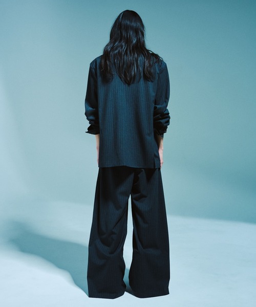 Camphor wood スラックス 1TUCK WIDE BAGGY STRIPE SLACKS Camphor wood スラックス 1TUCK WIDE BAGGY STRIPE SLACKS