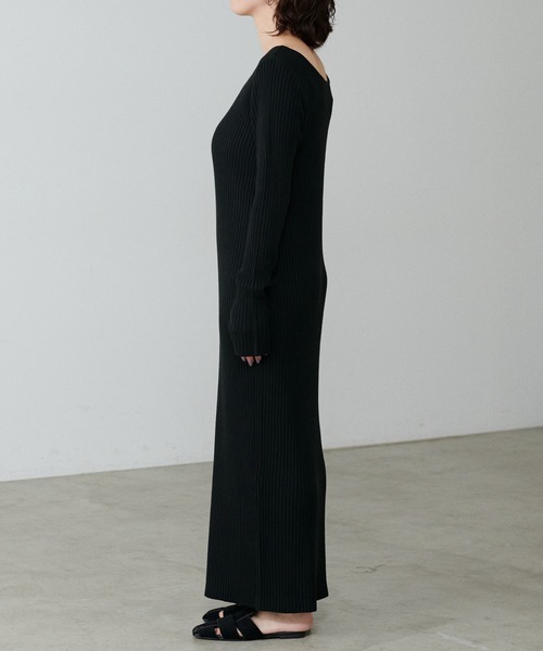 「LARUTA」 ニットワンピース FREE チャコールグレー レディース_画像4