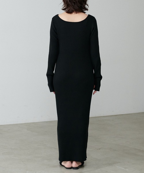 「LARUTA」 ニットワンピース FREE チャコールグレー レディース_画像5