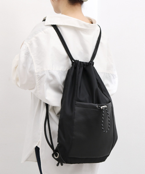 perche（ペルケ） デイバック リュック perche / ナイロン×牛革ドロー