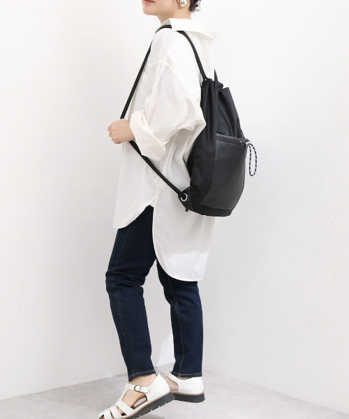 perche（ペルケ） デイバック リュック perche / ナイロン×牛革ドロー