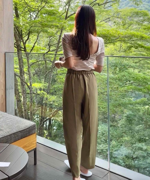 ELFRANK ワイドパンツ パンツ セットアップ可能 センタープレスカーブ