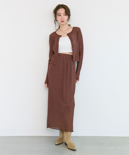 Tiny EDEN ロング スカート レースナロースカート（ペチコート付き