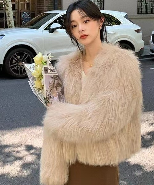 「shameless」 ノーカラージャケット FREE ベージュ レディース_画像3