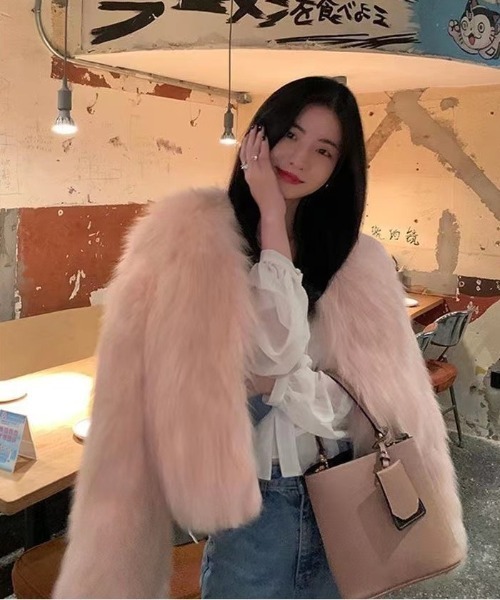 「shameless」 ノーカラージャケット FREE ベージュ レディース_画像7