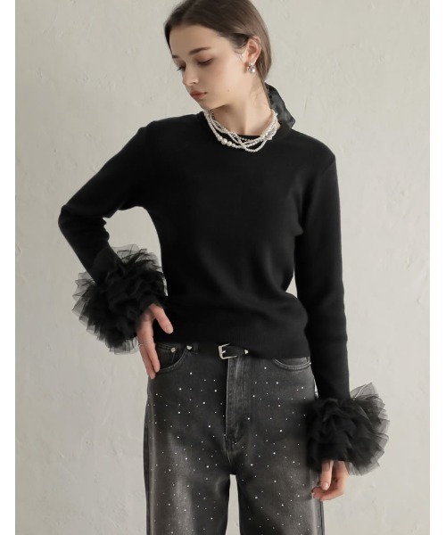 「MEISM」 長袖ニット MEDIUM グレー レディース_画像4