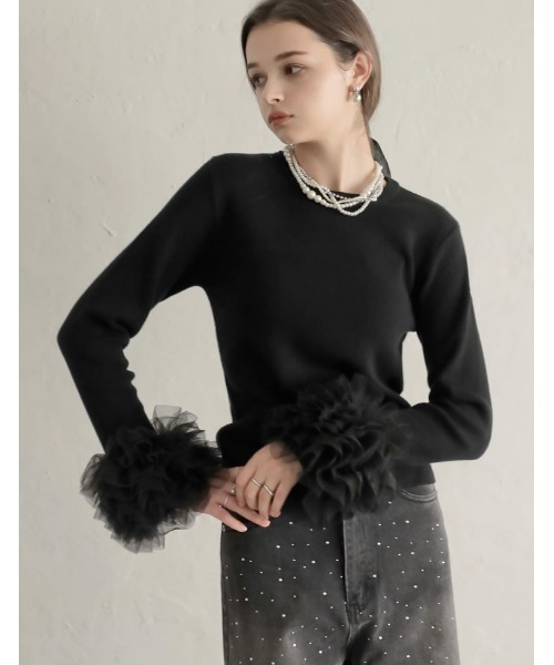 「MEISM」 長袖ニット MEDIUM グレー レディース_画像5