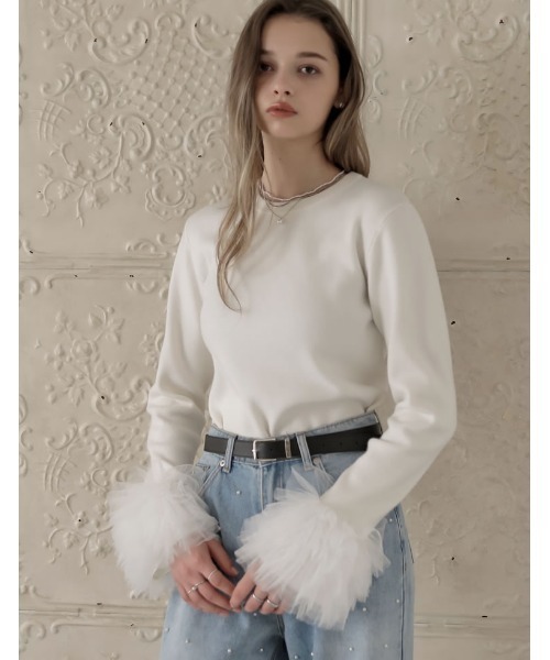 「MEISM」 長袖ニット MEDIUM グレー レディース_画像6
