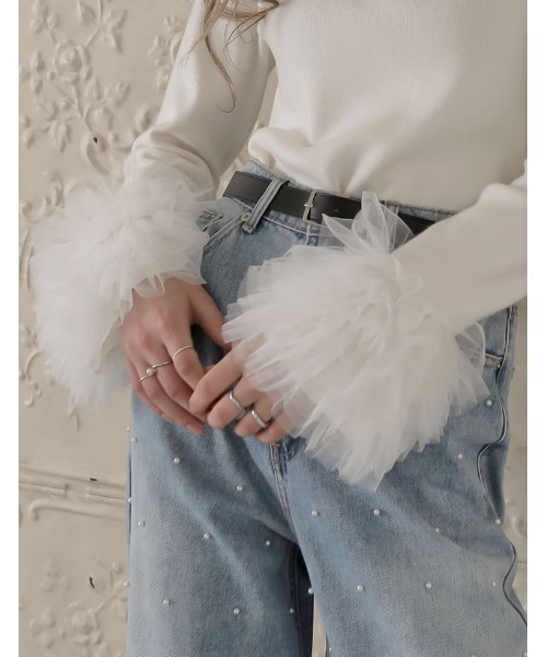 「MEISM」 長袖ニット MEDIUM グレー レディース_画像9