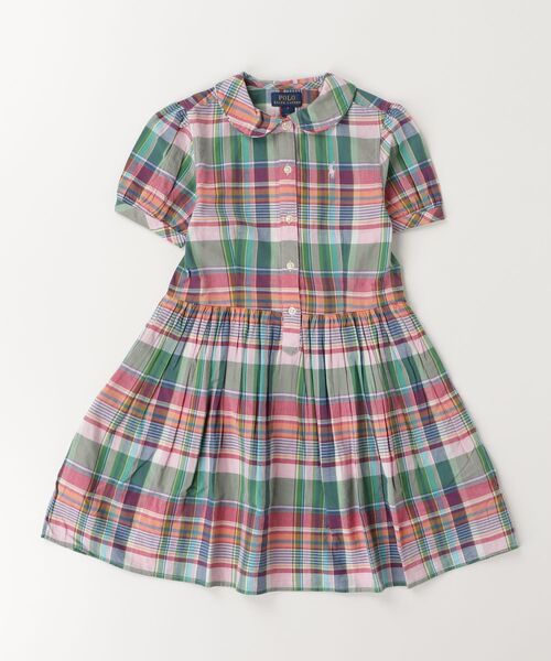 未使用　 ラルフローレン　女の子フォマルドレスワンピース　6歳 チェック 120 子供ドレスレンタル 靴セット ラルフローレン Ralph Lauren 女の子