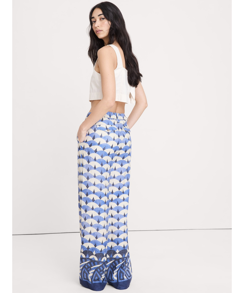 パンツ エブリデイ ワイドレッグ リネン パンツ レディースの画像