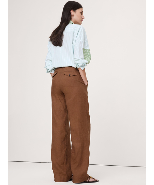 パンツ エブリデイ ワイドレッグ リネン パンツ レディースの画像