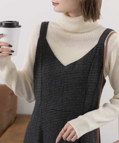 「ad thie」 サロペットスカート M チャコール レディース_画像7