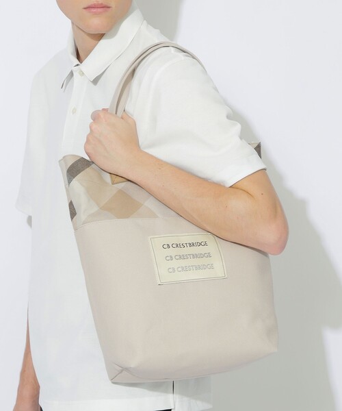 CB CRESTBRIDGE トートバッグ パーシャルチェックトート レディース