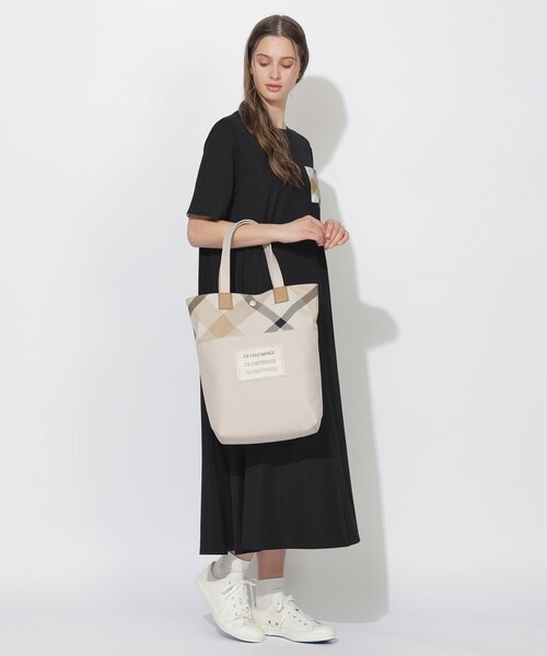 CB CRESTBRIDGE トートバッグ パーシャルチェックトート レディース