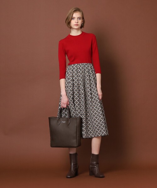 「DRESSTERIOR」 ドッキングワンピース 36 レッド レディースの画像