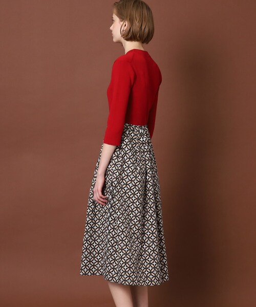 「DRESSTERIOR」 ドッキングワンピース 36 レッド レディースの画像