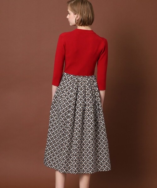 「DRESSTERIOR」 ドッキングワンピース 36 レッド レディースの画像