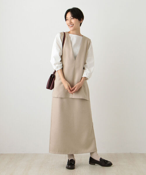 「Afternoon Tea」 ロングスカート MEDIUM グレー レディース_画像6