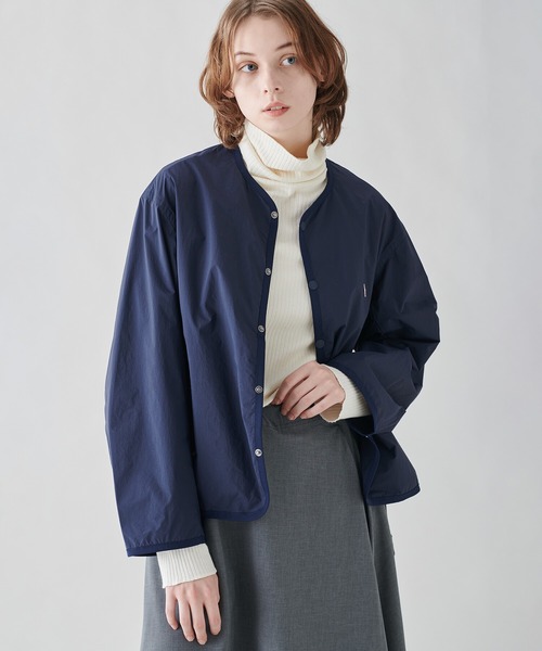 新品未使用Bshop購入DANTON ノーカラージャケット ネイビー Danton（ダントン） ノーカラージャケット SMALL ネイビー レディース