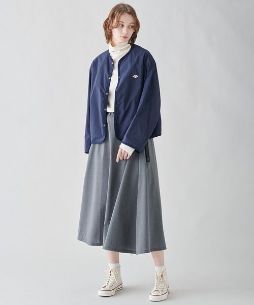 Danton（ダントン） ノーカラージャケット SMALL ネイビー レディース