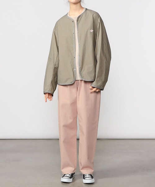 「DANTON」 ノーカラージャケット SMALL ネイビー レディースの画像