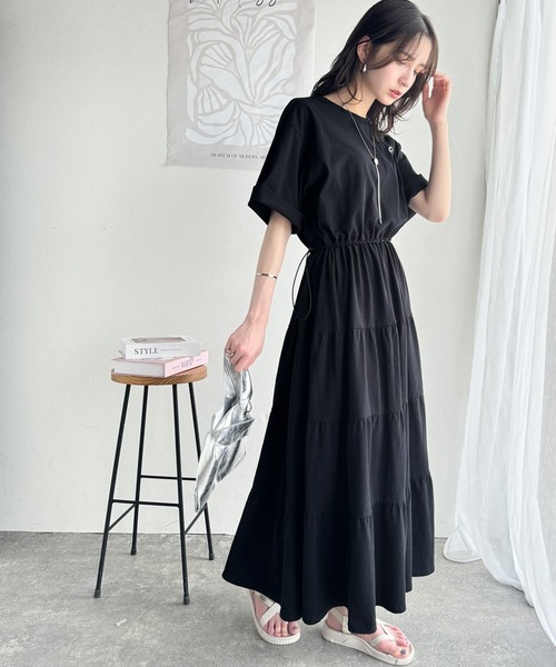 「classicalelf」 半袖ワンピース LARGE ネイビー レディース_画像2