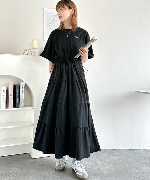 「classicalelf」 半袖ワンピース LARGE ネイビー レディース_画像6