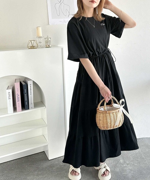 「classicalelf」 半袖ワンピース LARGE ネイビー レディース_画像9