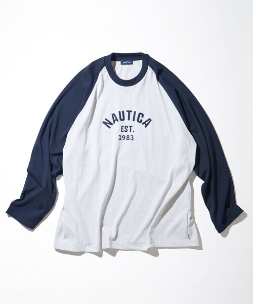 「NAUTICA」 長袖Tシャツ MEDIUM ブラウン メンズの画像