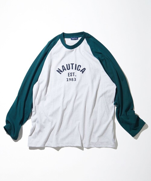 「NAUTICA」 長袖Tシャツ MEDIUM ブラウン メンズの画像