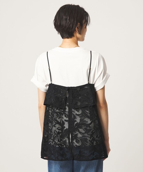Feliture ブラック レースキャミソール L green label relaxing（グリーンレーベルリラクシング） キャミソール