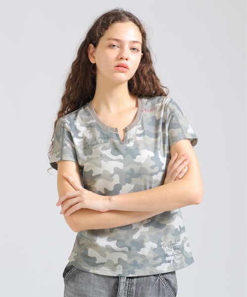 AVIREX（アヴィレックス） tシャツ 「直営店限定」KEY NECK EMBROIDERY