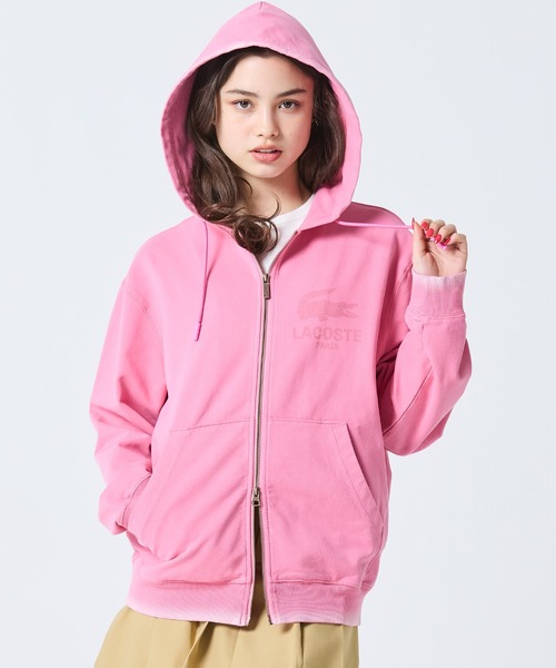 LACOSTE（ラコステ） ジップアップパーカー 4 ピンク レディース