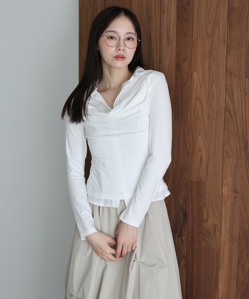 「J by blue」 長袖シャツ MEDIUM ブラック レディース_画像5
