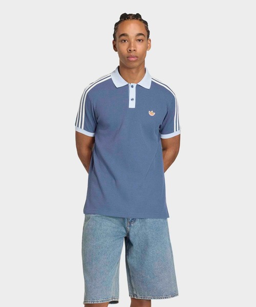 adidas（アディダス） ポロシャツ ワッフル ニット ポロシャツ