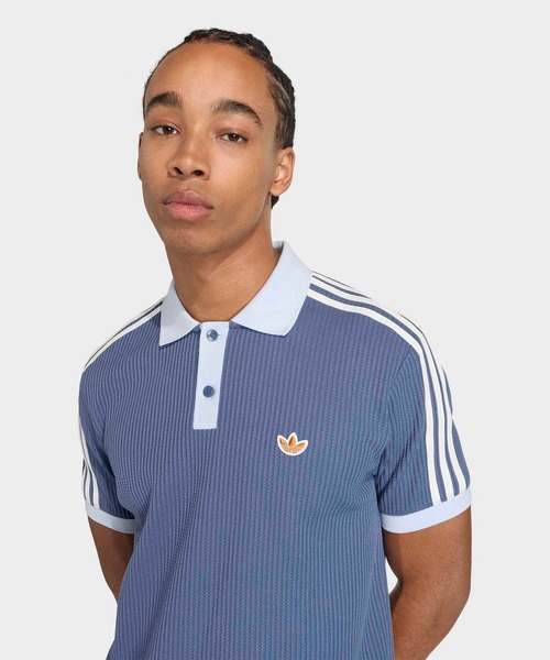 Adidas ワッフルニット 半袖ポロシャツ adidas（アディダス） ポロシャツ ワッフル ニット ポロシャツ